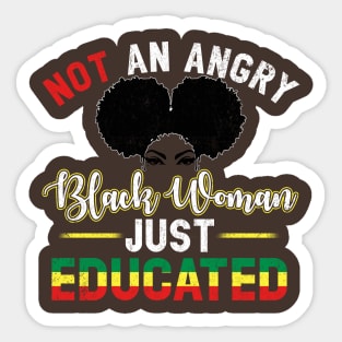 Educated Strong Black Woman Queen Melanin African American Sticker